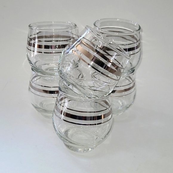 Platinum banded Roly Poly juice glasses - Picture 12 of 12
